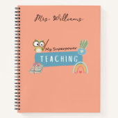 Meine Supermacht und Regenbogen lehren, roter Apfe Notizblock (Vorderseite)