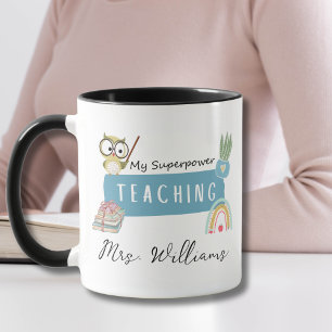 Meine Supermacht und Regenbogen lehren, roter Apfe Tasse