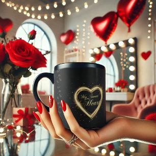 Meine süße Herz Black Gold Valentine Coffee Tasse