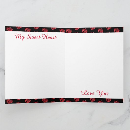 Meine süße Herz Red Shiny geklappt Danke Karte (Innenseite)