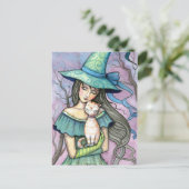 Meine süße Tabby Hexenkatze Postkarte (Stehend Vorderseite)