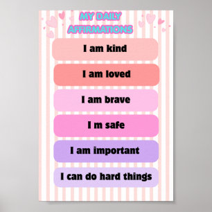 Meine täglichen Affirmationen Wandkunst für Kinder Poster