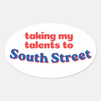 Meine Talente auf der South Street | Philly bball Ovaler Aufkleber
