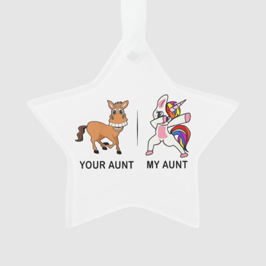 Meine Tante, deine Tante, gibt Tante Ornament (Vorderseite)