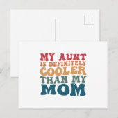 Meine Tante ist definitiv Cool als meine Mama Postkarte (Vorne/Hinten)