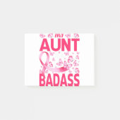 Meine Tante ist ein Badass-Brustkrebs-Bewusstsein Post-it Klebezettel (Vorderseite)