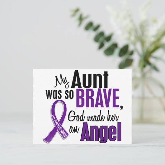Meine Tante ist ein Engel-Pankreaskrebs Postkarte (Stehend Vorderseite)