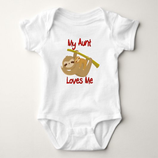 Meine Tante Loves Me Sloth Baby Strampler (Vorderseite)