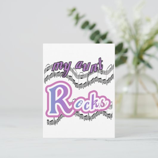 Meine Tante Rocks Tshirts und Geschenke Postkarte (Stehend Vorderseite)
