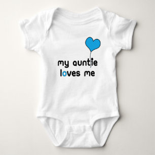 Meine Tanten-Lieben ich heller blauer Herz-Ballon Baby Strampler