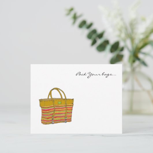 Meine Tasche, pack Deine Taschen... Postkarte (Stehend Vorderseite)
