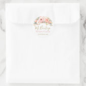 Meine Taufe rosa Blumen Runder Aufkleber (Tasche)