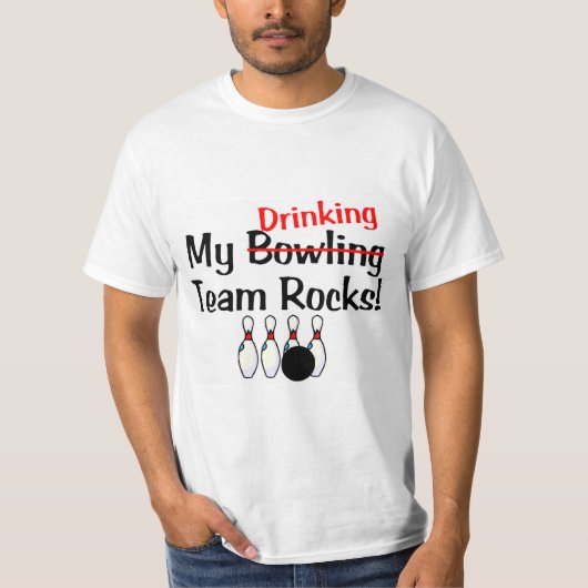 Meine Team-Felsen des Bowlings-(Trinken) T-Shirt (Vorderseite)