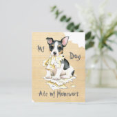 Meine Teddy Roosevelt Terrier Ate meine Hausaufgab Postkarte (Stehend Vorderseite)