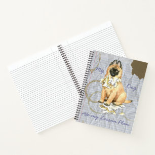 Meine Tervuren Ate meinen Lektionsplan Notizblock