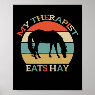Meine Therapeutin isst Heu Vintage Reiten Frau Poster