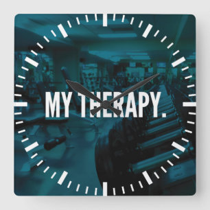 MEINE THERAPIE - Bodybuilding Workout Motivierend Quadratische Wanduhr