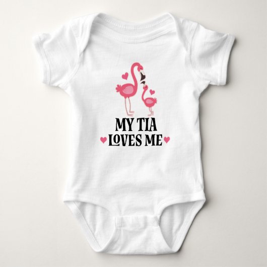 Meine Tia Lieben ich Flamingo-T-Shirt Baby Strampler (Vorderseite)