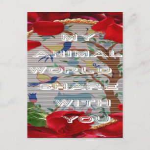 Meine Tiere Welt valentine.png Feiertagspostkarte