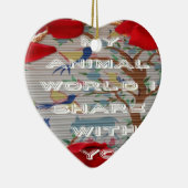 Meine Tiere Welt valentine.png Keramik Ornament (Rechts)