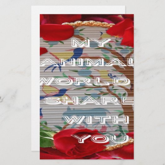 Meine Tierwelt: Schönes Baum- und Vogeldesign Briefpapier (Vorne/Hinten)