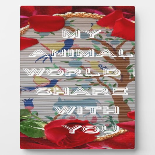 Meine Tierwelt: Schönes Baum- und Vogeldesign Fotoplatte (Vorderseite)