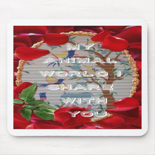 Meine Tierwelt: Schönes Baum- und Vogeldesign Mousepad (Vorne)