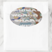 Meine Tierwelt: Schönes Baum- und Vogeldesign Ovaler Aufkleber (Tasche)