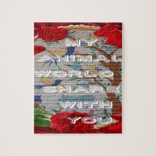 Meine Tierwelt: Schönes Baum- und Vogeldesign Puzzle (Vertikal)