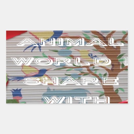 Meine Tierwelt: Schönes Baum- und Vogeldesign Rechteckiger Aufkleber (Vorderseite)