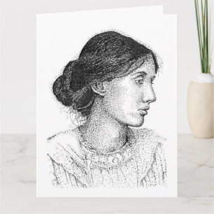 Meine Tintenzeichnung von Virginia Woolf aus dem J Karte