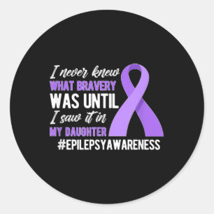 Meine Tochter Epilepsie Warriorin Epilepsie Runder Aufkleber