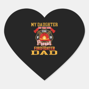 Meine Tochter hat Ihren auf den Rücken stolz Feuer Herz-Aufkleber