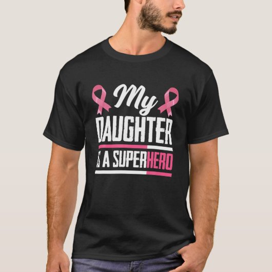 Meine Tochter ist ein Superheld-Mama-Vater Brustkr T-Shirt (Vorderseite)