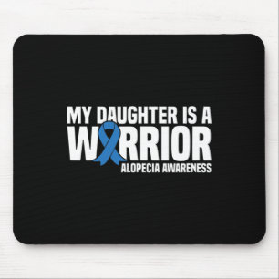 Meine Tochter ist ein Warrior Blue Ribbon Alopecia Mousepad