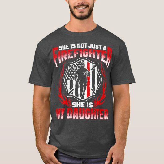 Meine Tochter ist eine Feuerwehrheldtochter-Mama,  T-Shirt (Vorderseite)