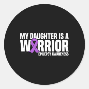 Meine Tochter ist eine Lila Ribbon Epilepsie Aw Runder Aufkleber