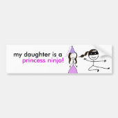 Meine Tochter ist eine Prinzessin Ninja. Autoaufkleber (Vorne)