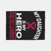 Meine Tochter ist mein Helden-Sichelzellenwissen T Fleecedecke (Vorderseite (Horizontal))