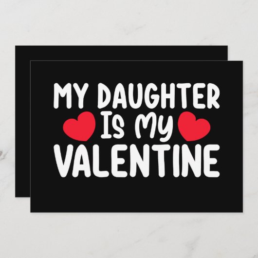 Meine Tochter ist meine Liebe Vater-Familie der Va Einladung (Vorne/Hinten)