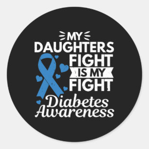 Meine Töchter kämpfen gegen meinen Diabetes Typ 1 Runder Aufkleber