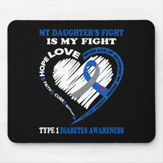 Meine Tochter kämpft gegen Typ 1 Diabetes Mousepad (Vorne)