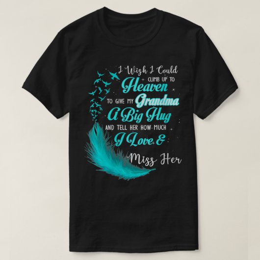 Meine Tochter lebt im Himmel, ich Liebe und vermis T-Shirt (Design vorne)
