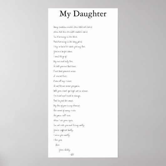 Meine Tochter Poster (Vorne)