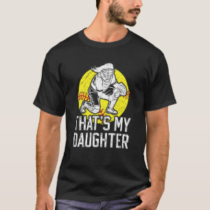 Meine Tochter Softball Catcher Mutter Softball Cat T-Shirt