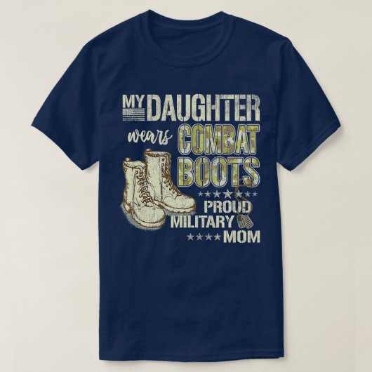 Meine Tochter trägt Kampfstiefel mit stolzer milit T-Shirt (Design vorne)