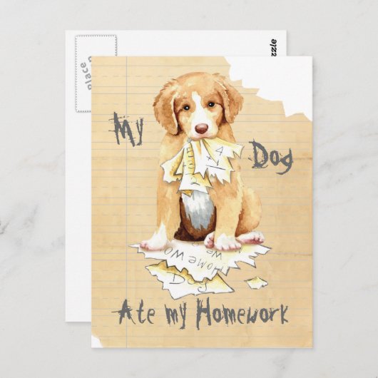 Meine Toller Ate Meine Hausaufgaben Postcard Postkarte (Vorne/Hinten)