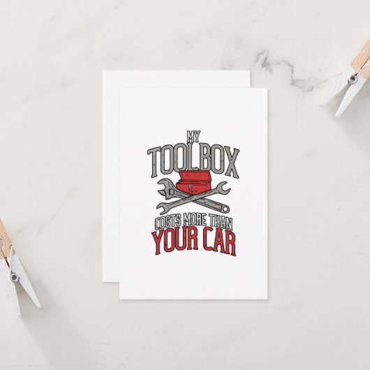 Meine Toolbox kostet mehr als dein Auto Mechanic G Karte (Vorderseite/Rückseite Beispiel)