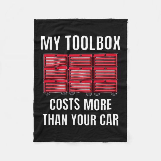 Meine Toolbox kostet mehr als Ihr Auto Spaß Mechan Fleecedecke (Vorderseite)