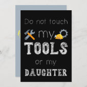 Meine Tools oder meine Tochter Funny Meme nicht To Einladung (Vorne/Hinten)